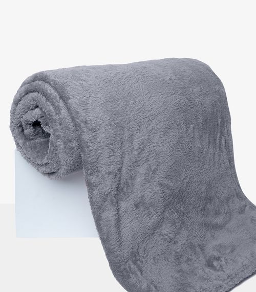 Manta de Microfibra Lisa Casal Infinita Cor Cinza