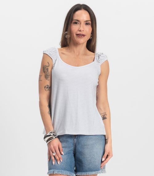 Blusa Feminina Estampada Infinita Cor Branco