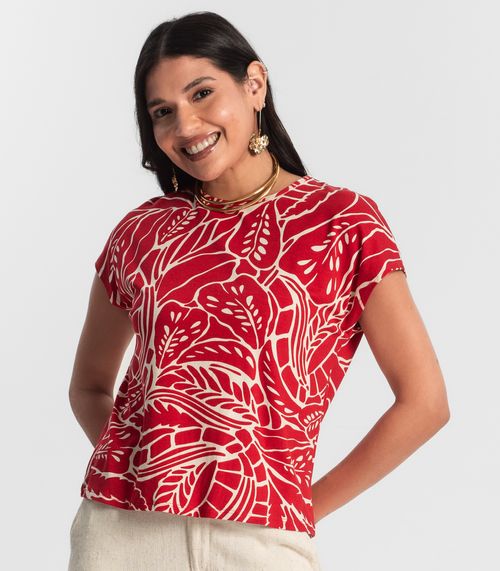 Blusa Feminina Estampada Rovitex Vermelho