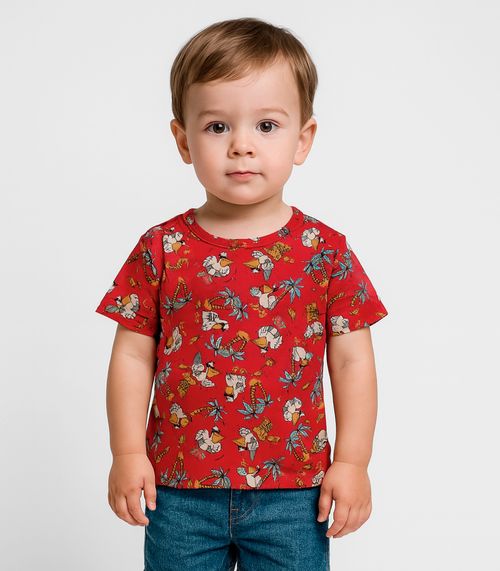 Camiseta Infantil Menino Animais Infinita Cor Vermelho
