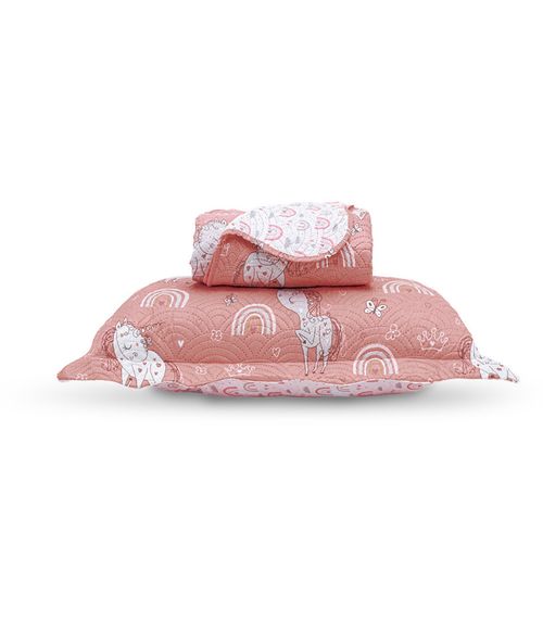 Kit Cobre Leito Casual Kids Solteiro Appel Rosa