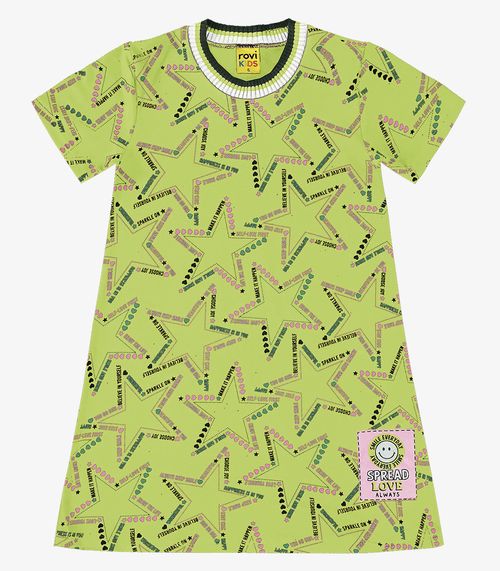Vestido Infantil Star Rovi Kids Verde