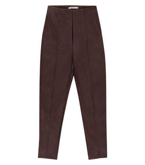 Calça Feminina Skinny de Couro Sintético Endless Marrom