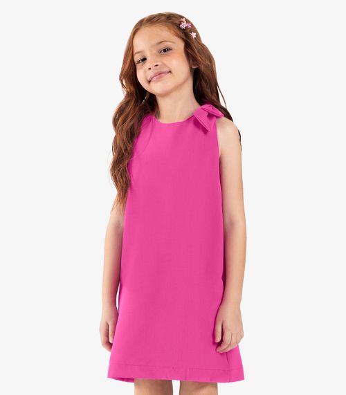 Vestido infantil em Crepe Light Rovi Kids Rosa