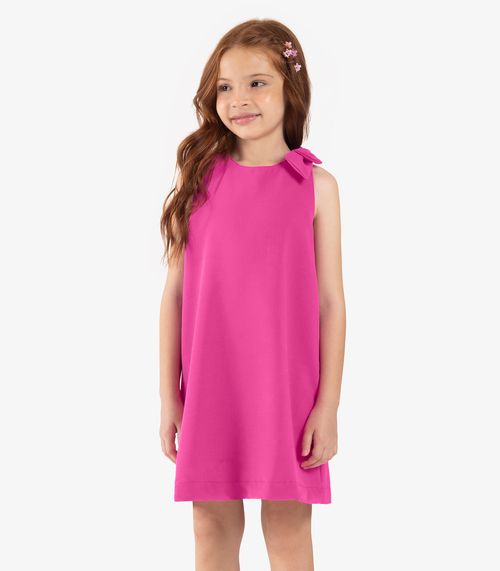 Vestido infantil em Crepe Light Rovi Kids Rosa