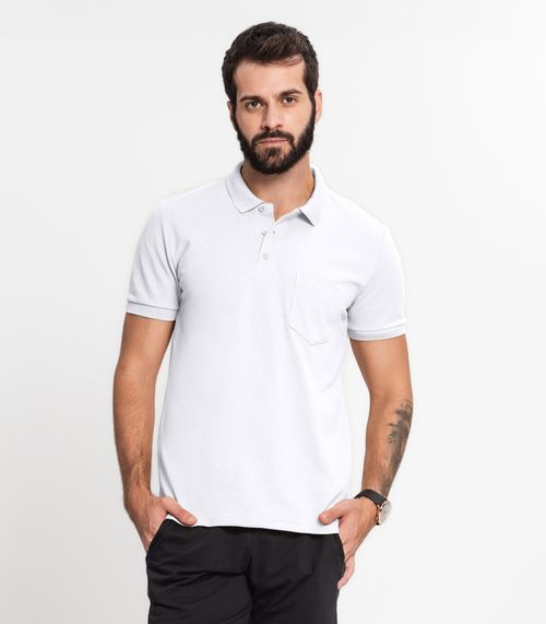 Camisa Polo Piquet Masculina KO Branco