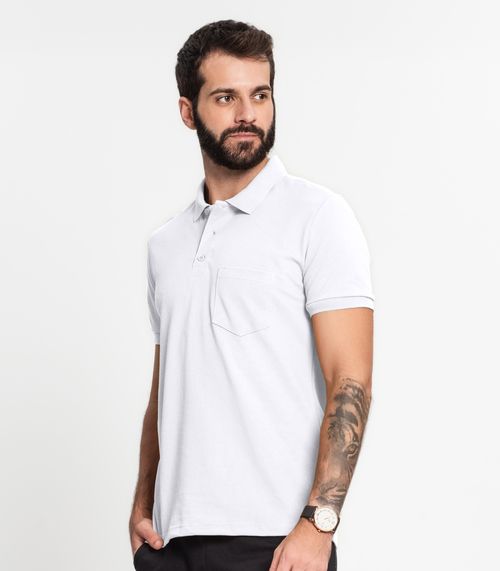 Camisa Polo Piquet Masculina KO Branco