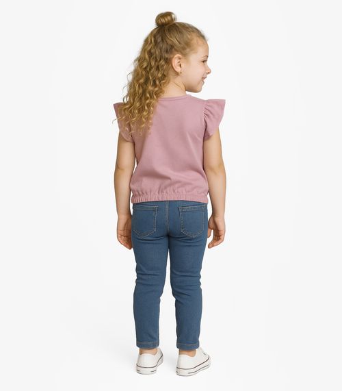 Blusa Infantil Manga Curta Infinita Cor Rosa