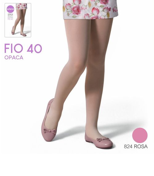 Meia Calça Infantil Fio 40 Selene Rosa