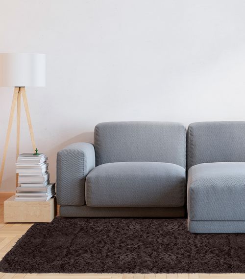 Tapete Felpudo 100 cm x 140 cm Infinita Cor Marrom