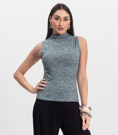 Regata Feminina com Gola Infinita Cor Azul