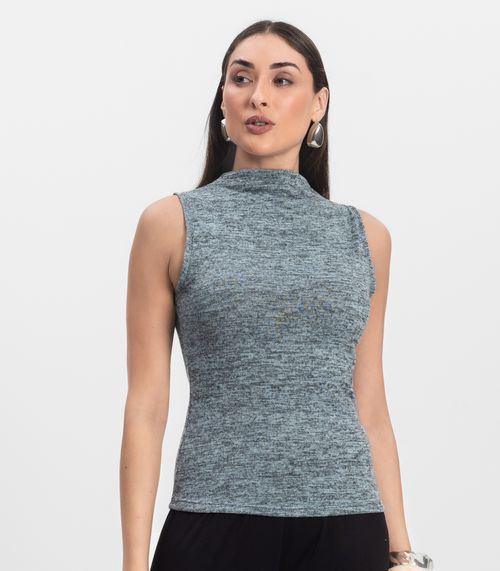 Regata Feminina com Gola Infinita Cor Azul