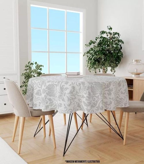 Toalha De Mesa Redonda Wevans Bege