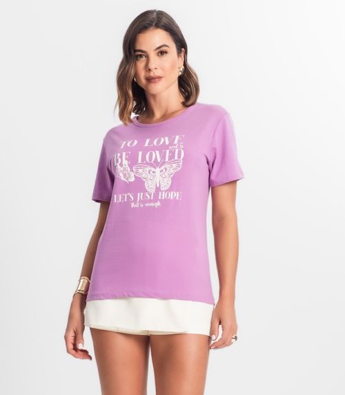 T-shirt Feminina Estampada Select Rosa