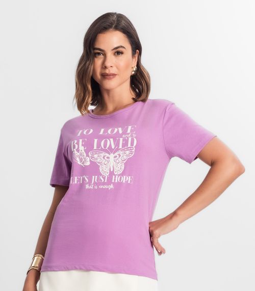T-shirt Feminina Estampada Select Rosa
