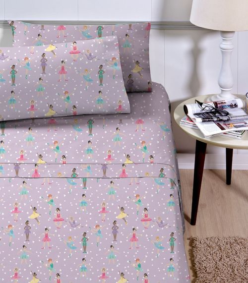 Jogo de Cama Infantil 3 Peças Corttex Roxo