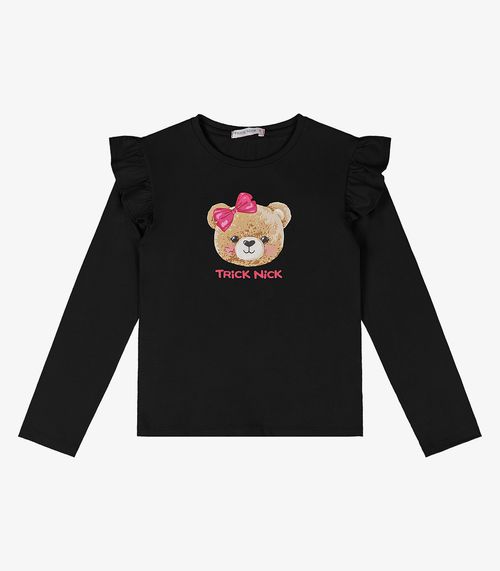 Blusa Infantil Manga Longa Trick Nick Preto