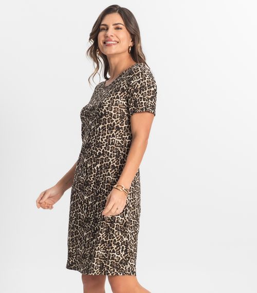 Vestido Feminino Estampado Select Bege