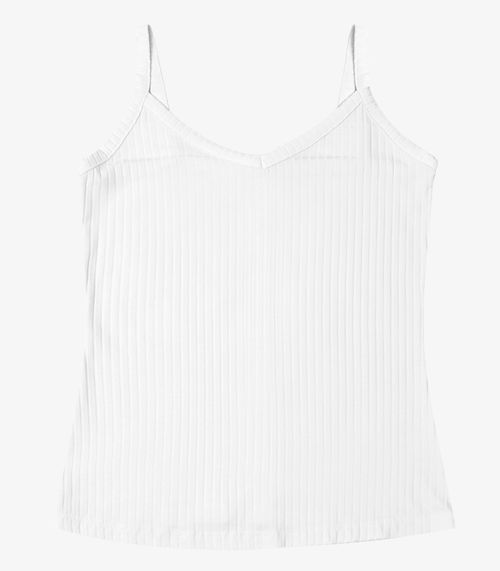 Blusa Básica de Alça Feminina Rovitex Branco
