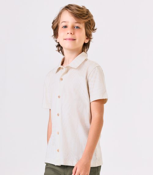 Conjunto Infantil Camisa Com Bermuda Trick Nick Bege