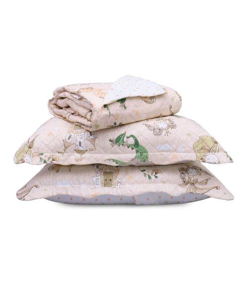 Kit Cobre Leito Casual Kids Casal Appel Rosa