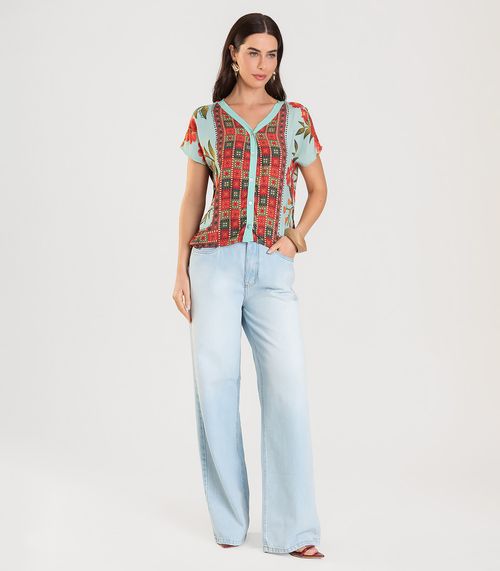 Blusa Feminina Estampada Infinita Cor Azul