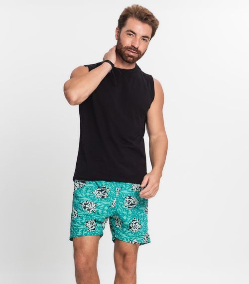Shorts Masculino Estampado Microfibra Rovitex Verde