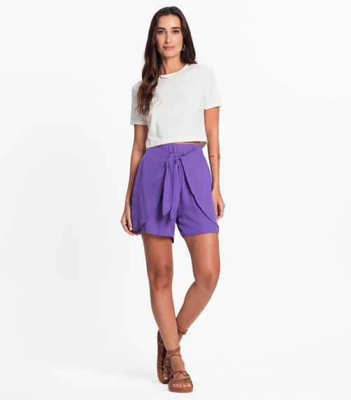 Shorts Feminino Faixa Dupla Viscose Endless Roxo