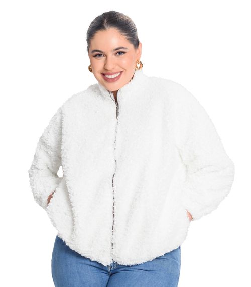 Jaqueta Pelo Alpaca Sintético Secret Glam Bege