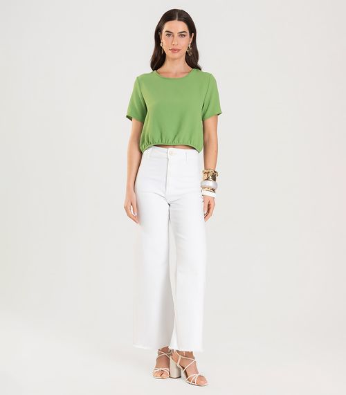 Blusa Feminina Manga Curta Infinita Cor Verde