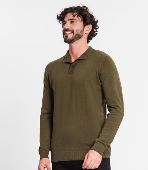 Suéter Masculino Em Tricot Diametro Verde