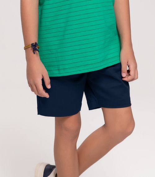 Bermuda Infantil Em Sarja Trick Nick Azul