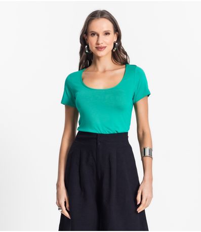 Blusa De Viscotorcion Decote Feminino Endless Verde