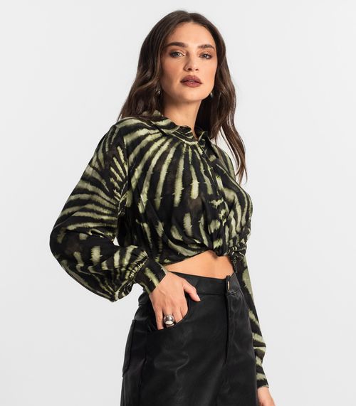 Camisa de Viscose Manga Longa Endless Verde