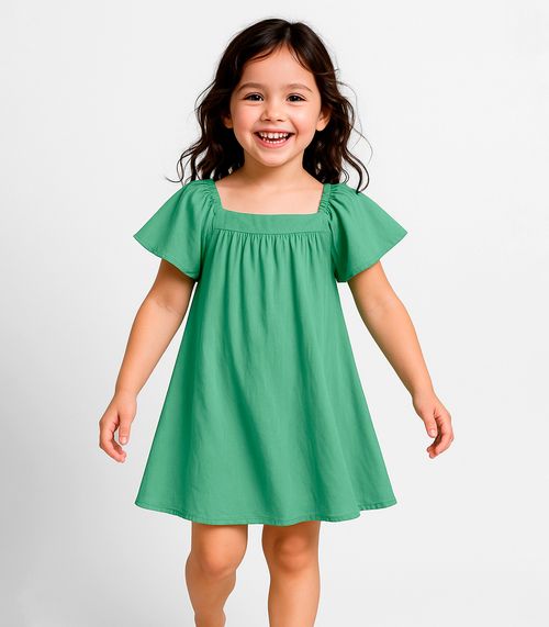 Vestido Infantil em Viscose Infinita Cor Verde