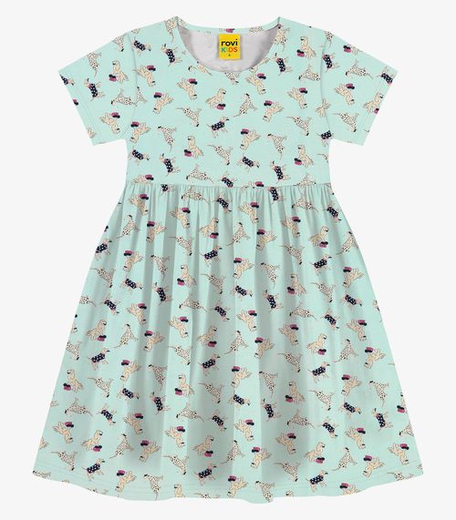Vestido infantil em Meia Malha Rovi Kids Verde