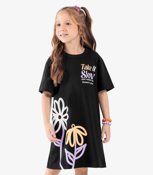 Vestido Infantil Meia Malha Rovi Kids Preto