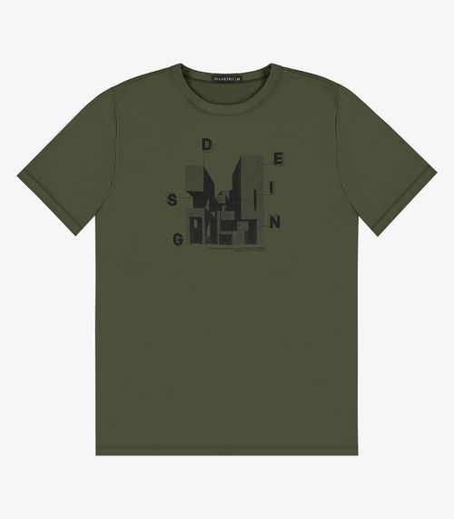 Camiseta Masculina em Meia Malha Diametro Verde