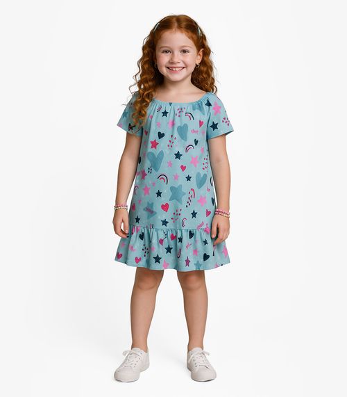 Vestido Infantil Oncinha Infinita Cor Azul