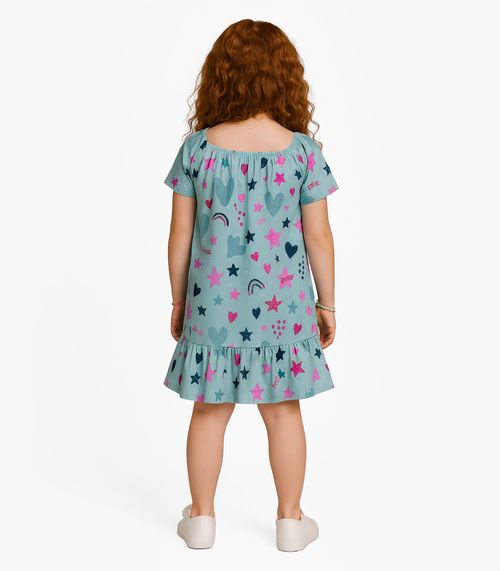 Vestido Infantil Oncinha Infinita Cor Azul