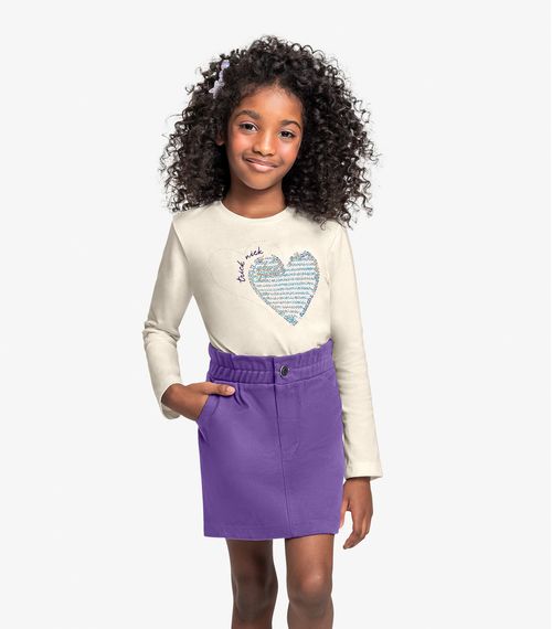 Conjunto Infantil Blusa Com Saia Trick Nick Roxo