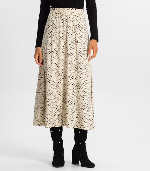 Saia Midi Feminina Rovitex Bege