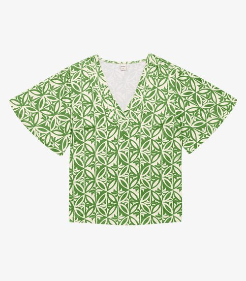 Blusa Feminina Estampada Godê Rovitex Verde