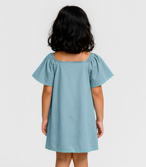 Vestido Infantil em Viscose Infinita Cor Azul