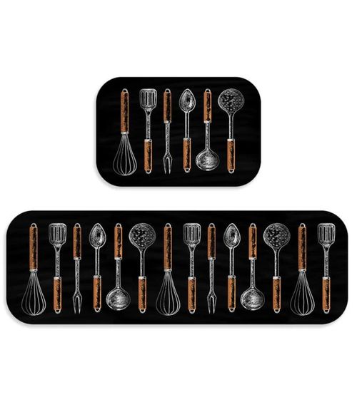 Jogo De Tapetes Para Cozinha Wevans Preto