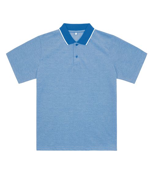 Camisa Polo Masculina Em Piquet Diametro Azul