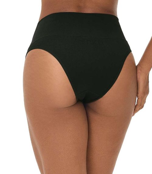 Calcinha Tanga Cós Alto Sem Costura Zee Rucci Preto
