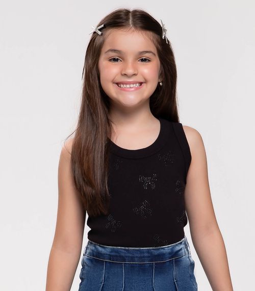 Regata Básica Infantil Feminina Trick Nick Preto