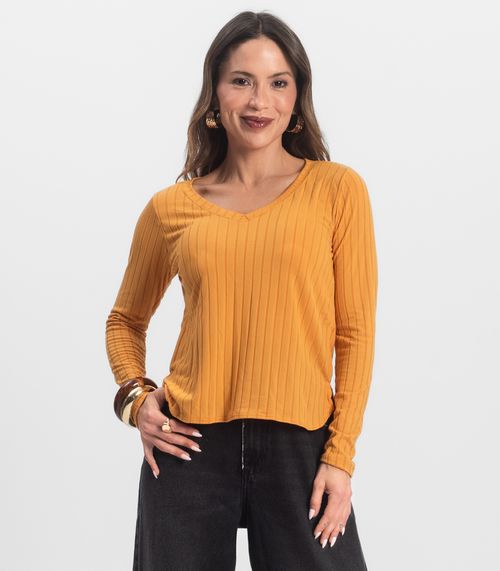 Blusa Manga Longa Infinita Cor Amarelo