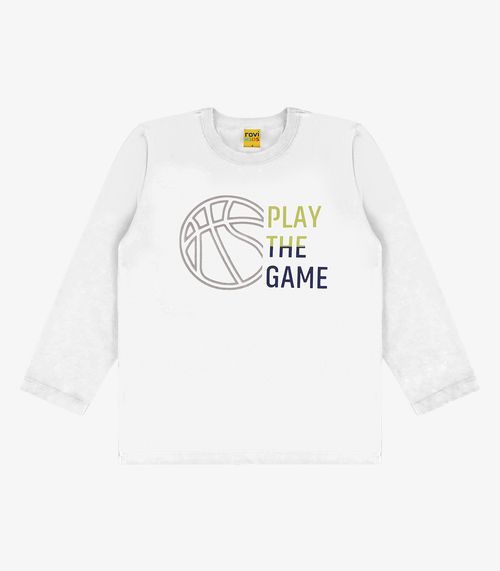 Camiseta Infantil Manga Longa Rovi Kids Branco